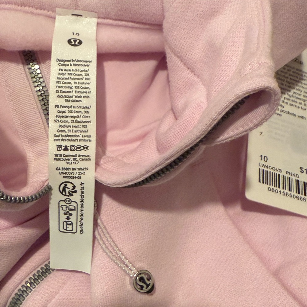 NWT $138 LULULEMON Pink Organza Scuba Full Zip Hoodie Jacket 8, 10, 12 - Picture 15 of 16